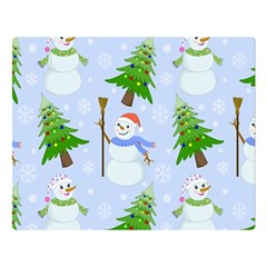 New Year Christmas Snowman Pattern, Two Sides Premium Plush Fleece Blanket (large) by uniart180623