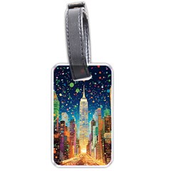 New York Confetti City Usa Luggage Tag (one Side) by uniart180623