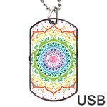 Mandala Pattern Rainbow Pride Dog Tag USB Flash (Two Sides) Front