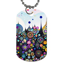 Flower Flowers Flora Floral Nature Watercolor Art Texture Dog Tag (one Side)