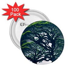 Tree Leaf Green Forest Wood Natural Nature 2 25  Buttons (100 Pack)  by Ravend