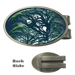 Tree Leaf Green Forest Wood Natural Nature Money Clips (oval) 