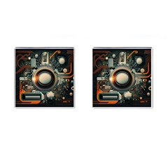 Technology Robot Internet Processor Cufflinks (square)