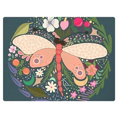 Bug Nature Flower Dragonfly Two Sides Premium Plush Fleece Blanket (extra Small) by Ravend