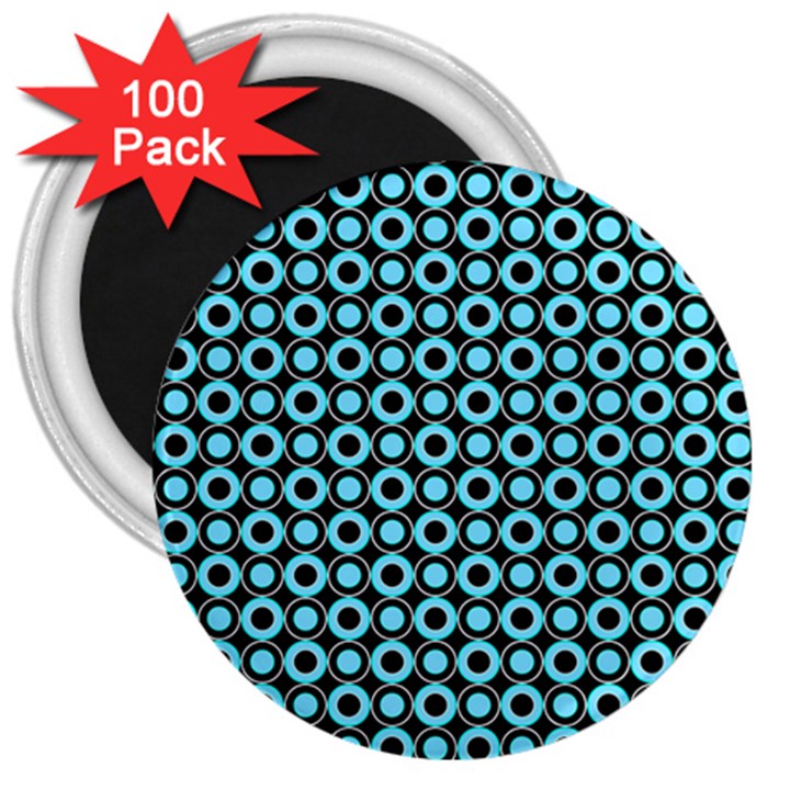 Mazipoodles Blue Donuts Polka Dot 3  Magnets (100 pack)
