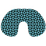 Mazipoodles Blue Donuts Polka Dot Travel Neck Pillow Back