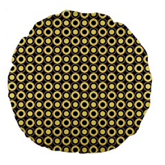  Mazipoodles Yellow Donuts Polka Dot Large 18  Premium Flano Round Cushions by Mazipoodles