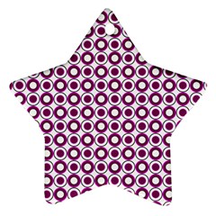 Mazipoodles Magenta White Donuts Polka Dot Star Ornament (two Sides) by Mazipoodles