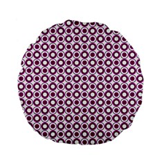 Mazipoodles Magenta White Donuts Polka Dot Standard 15  Premium Flano Round Cushions by Mazipoodles