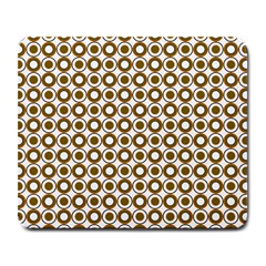 Mazipoodles Olive White Donuts Polka Dot Large Mousepad by Mazipoodles