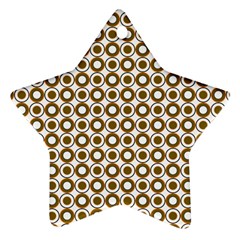 Mazipoodles Olive White Donuts Polka Dot Star Ornament (two Sides) by Mazipoodles