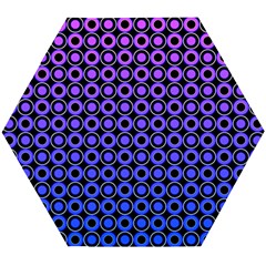 Mazipoodles Purple Pink Gradient Donuts Polka Dot Wooden Puzzle Hexagon by Mazipoodles