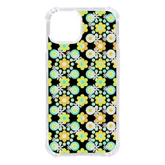 Bitesize Flowers Pearls And Donuts Yellow Spearmint Orange Black White Iphone 14 Tpu Uv Print Case by Mazipoodles