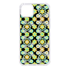 Bitesize Flowers Pearls And Donuts Yellow Spearmint Orange Black White Iphone 14 Plus Tpu Uv Print Case by Mazipoodles