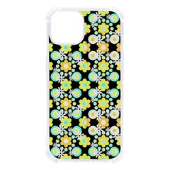 Bitesize Flowers Pearls And Donuts Yellow Spearmint Orange Black White Iphone 13 Tpu Uv Print Case by Mazipoodles