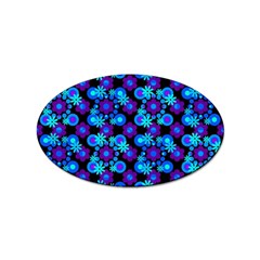 Bitesize Flowers Pearls And Donuts Purple Blue Black Sticker Oval (10 Pack)
