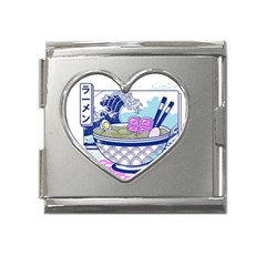 Ramen Kanji Vaporwave Artwork Minimalism Mega Link Heart Italian Charm (18mm)