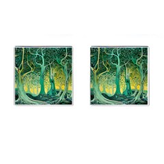Nature Trees Forest Mystical Forest Jungle Cufflinks (square) by Ravend