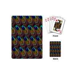 Peacock-feathers-bird-plumage Playing Cards Single Design (mini) by Ravend
