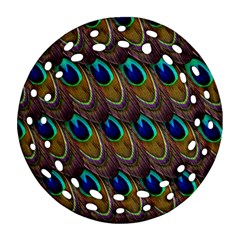 Peacock-feathers-bird-plumage Ornament (round Filigree)