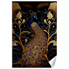 Peacock Plumage Bird Decorative Pattern Graceful Canvas 24  X 36 