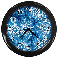 Waterhole Dreaming 90 Hogarth Arts Wall Clock (black) by hogartharts