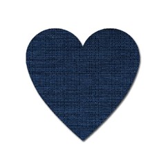 Digital Dark Blue Linen Heart Magnet by ConteMonfrey