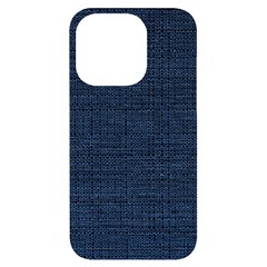 Digital Dark Blue Linen Iphone 14 Pro Black Uv Print Case