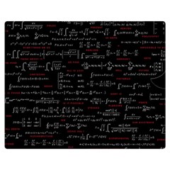 Black Background With Text Overlay Digital Art Mathematics Two Sides Premium Plush Fleece Blanket (medium) by uniart180623