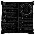 Black Background With Text Overlay Mathematics Trigonometry Large Premium Plush Fleece Cushion Case (Two Sides) Front