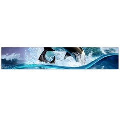 Orca Wave Water Underwater Sky Large Premium Plush Fleece Scarf  by uniart180623