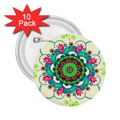 Mandala Flowers Abstract Butterflies Floral Pattern Summer 2 25  Buttons (10 Pack) 