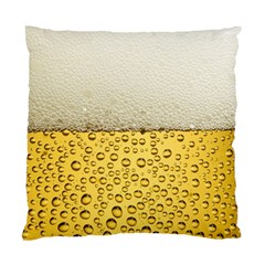 Texture Pattern Macro Glass Of Beer Foam White Yellow Art Standard Cushion Case (two Sides) by uniart180623