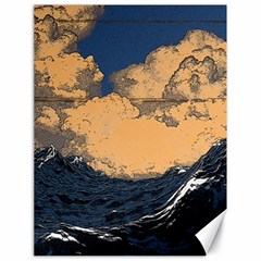 Waves Aesthetic Ocean Retro Sea Vintage Canvas 18  X 24 