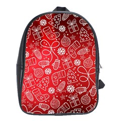 Christmas Pattern Red School Bag (xl)