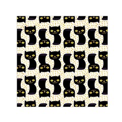 Black Cats And Dots Koteto Cat Pattern Kitty Square Satin Scarf (30  X 30 ) by uniart180623