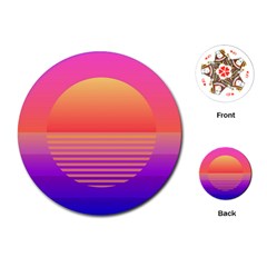 Sunset Summer Time Playing Cards Single Design (round)