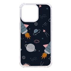 Space Background Illustration With Stars And Rocket Seamless Vector Pattern Iphone 13 Pro Tpu Uv Print Case by uniart180623