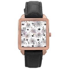Creepy Spider Rose Gold Leather Watch  by uniart180623