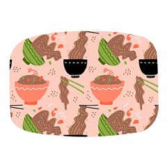 Doodle Yakisoba Seamless Pattern Background Cartoon Japanese Street Food Mini Square Pill Box by Grandong