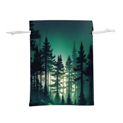 Magic Pine Forest Night Landscape Lightweight Drawstring Pouch (m) by Simbadda