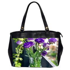 Cute Flower Wallpaper Oversize Office Handbag (2 Sides) by artworkshop