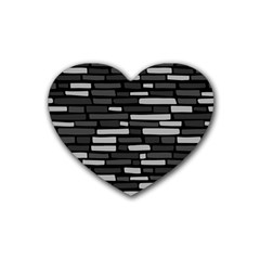 Black And Grey Wall Rubber Heart Coaster (4 Pack) by ConteMonfrey