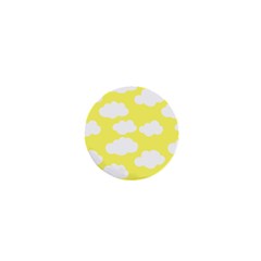 Cute Yellow White Clouds 1  Mini Buttons by ConteMonfrey