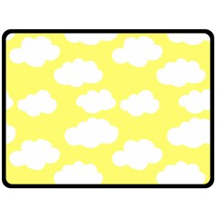 Cute Yellow White Clouds Fleece Blanket (large) by ConteMonfrey