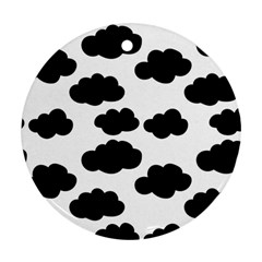 Black Clouds Round Ornament (two Sides)