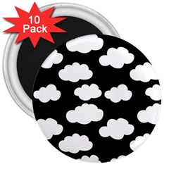 Bw Clouds 3  Magnets (10 Pack)  by ConteMonfrey