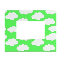 Green And White Cute Clouds  White Tabletop Photo Frame 4 x6  by ConteMonfrey