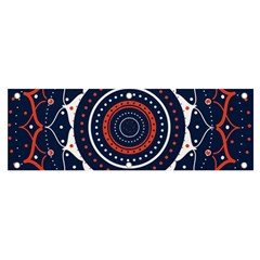 Mandala Orange Navy Banner And Sign 6  X 2  by Simbadda