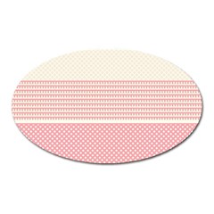 Background Pink Beige Decorative Texture Craft Oval Magnet by Simbadda